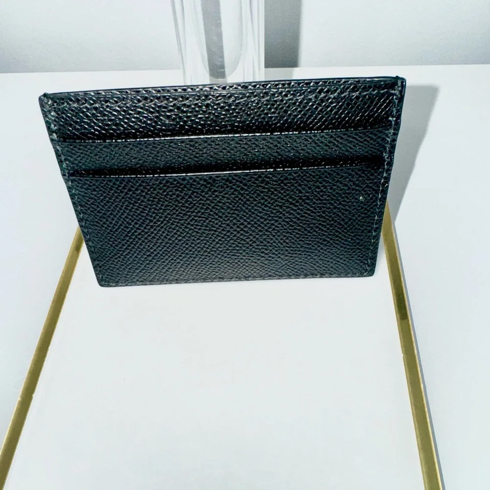 NEW Authentic Burberry Black Leather Card Holder with COA